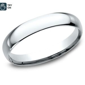 SOLD 3mm 10k White Gold Solid Comfort Fit Wedding Band Sz 8